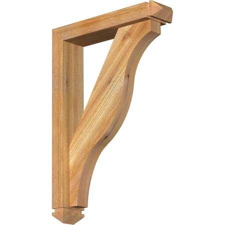 Funston Arts And Crafts Rough Sawn Bracket W/ Offset Brace, Western Red Cedar, 4W X 18D X 26H